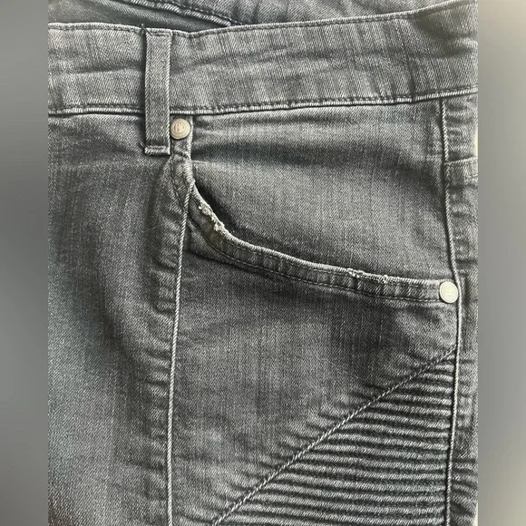 Balmain Mens Skinny Biker Jeans Size 38x32 Stretch Distressed Denim